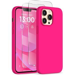 iPhone 13 Pro Max Case, Liquid Silicone Case with [2X Screen Protectors]